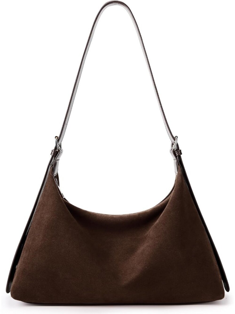Suede Tote Bag, Crescent Hobo Trendy Fall Purse Women Daily Casual